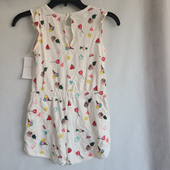 Jessica Simpson Girls Sleeveless Romper in Sea Salt Sweets - Picture 3 of 6